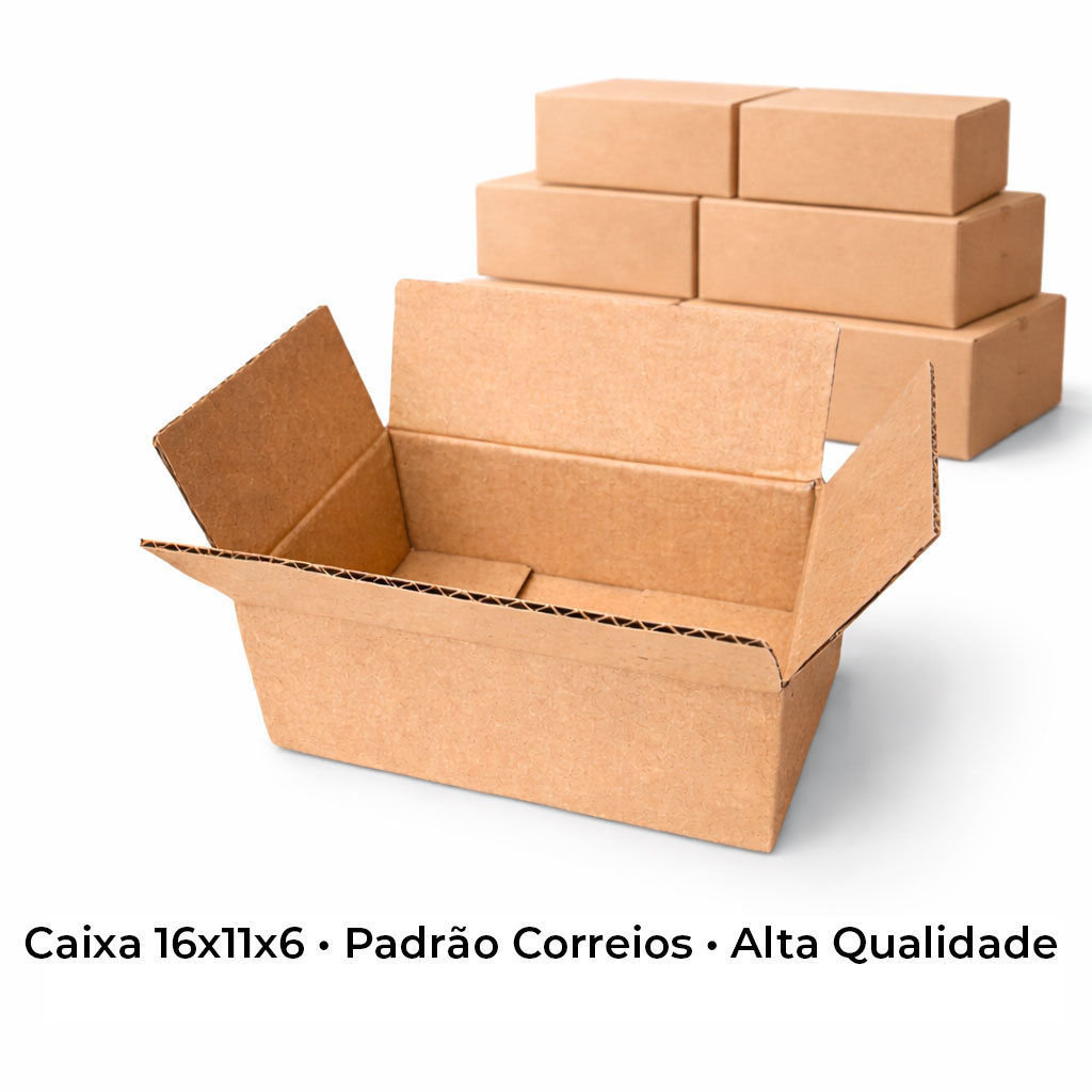 Caixa Papelão 16x11x6 Correio Sedex Pac Pacote Com 50 Unidades