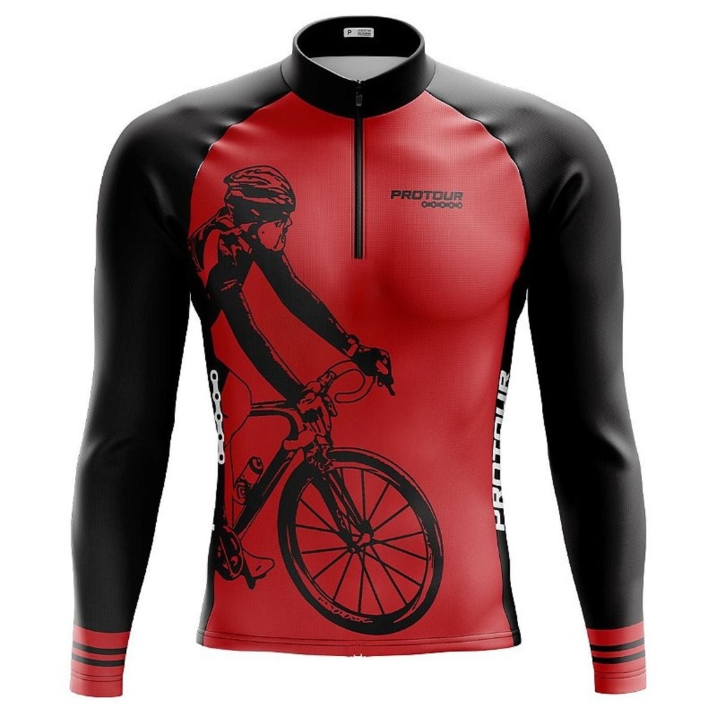 Camisa Ciclismo Masculina Dryfit Proteção UV Bike MTB Speed Bike Colors Vermelha