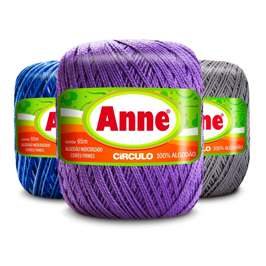 Fio Linha Anne 65 metros Circulo Tex 295 100% Algodão Mercerizado NOVELO PEQUENO