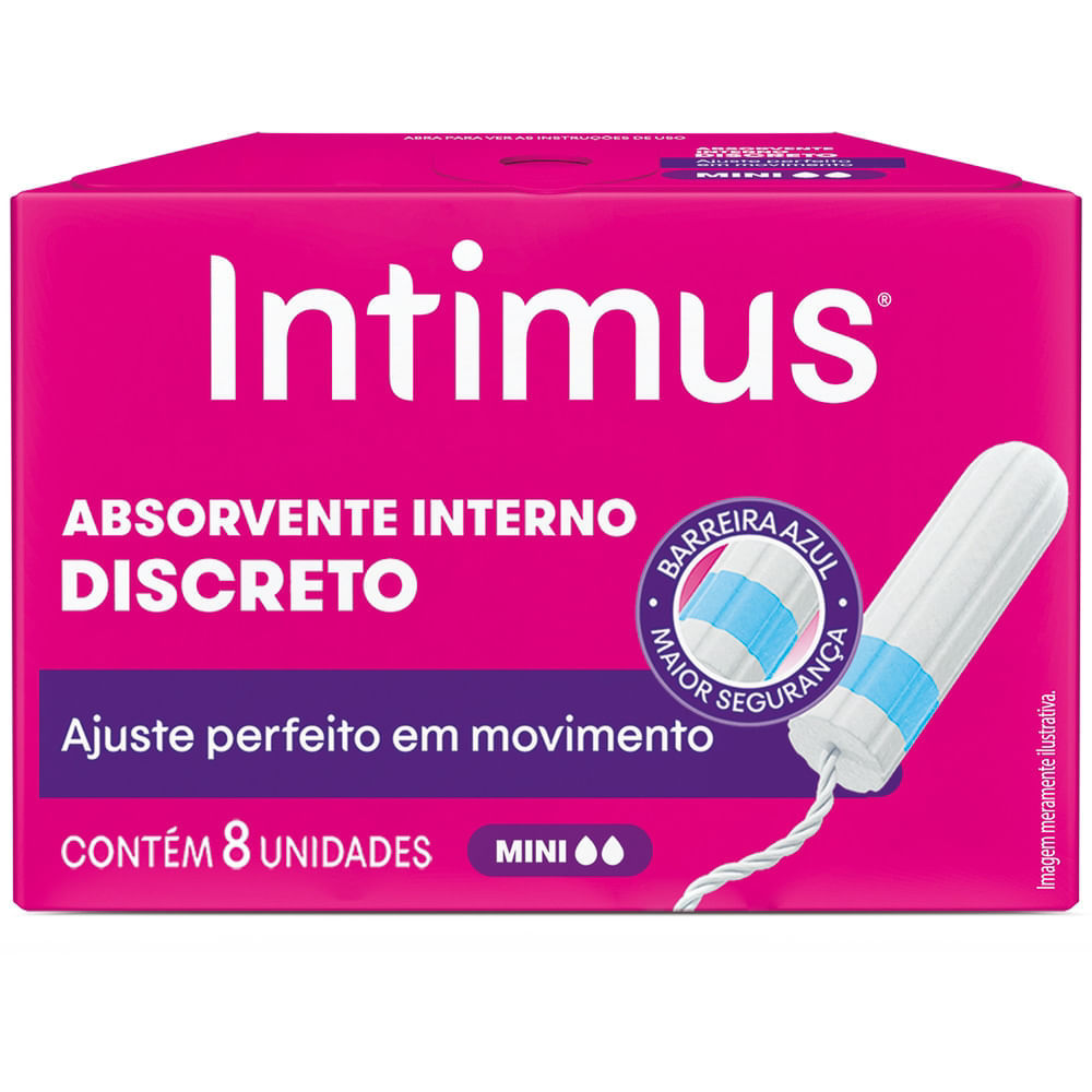 Absorvente Interno Intimus Discreto Mini  8 Unidades em Oferta na Shopee