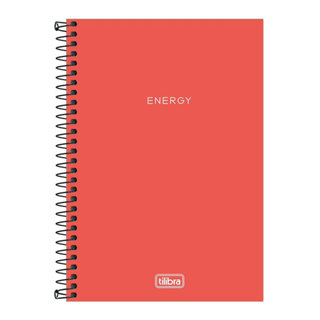 Caderno espiral capa plástica sem pauta 1/4 80 folhas Neon Laranja Tilibra em Oferta na Shopee