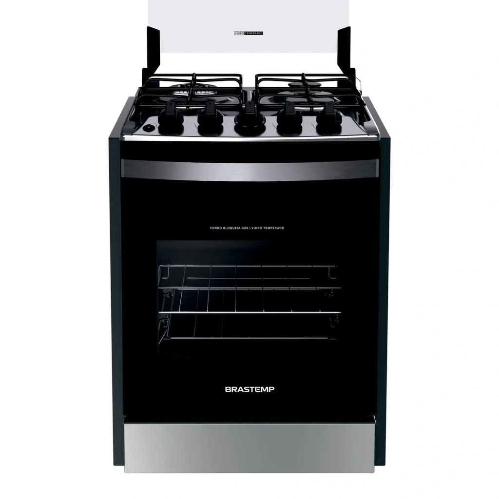 Fogão Brastemp 4 Bocas de Embutir Inox com Dupla Chama e Grades Individuais - BYO4EBR em Oferta na Shopee