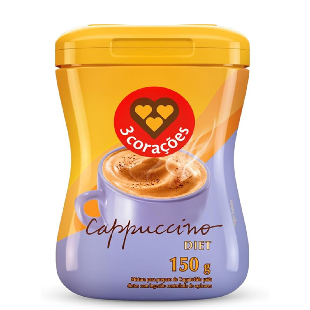 CAPPUCCINO DIET 3 CORAÇÕES POTE 150G
