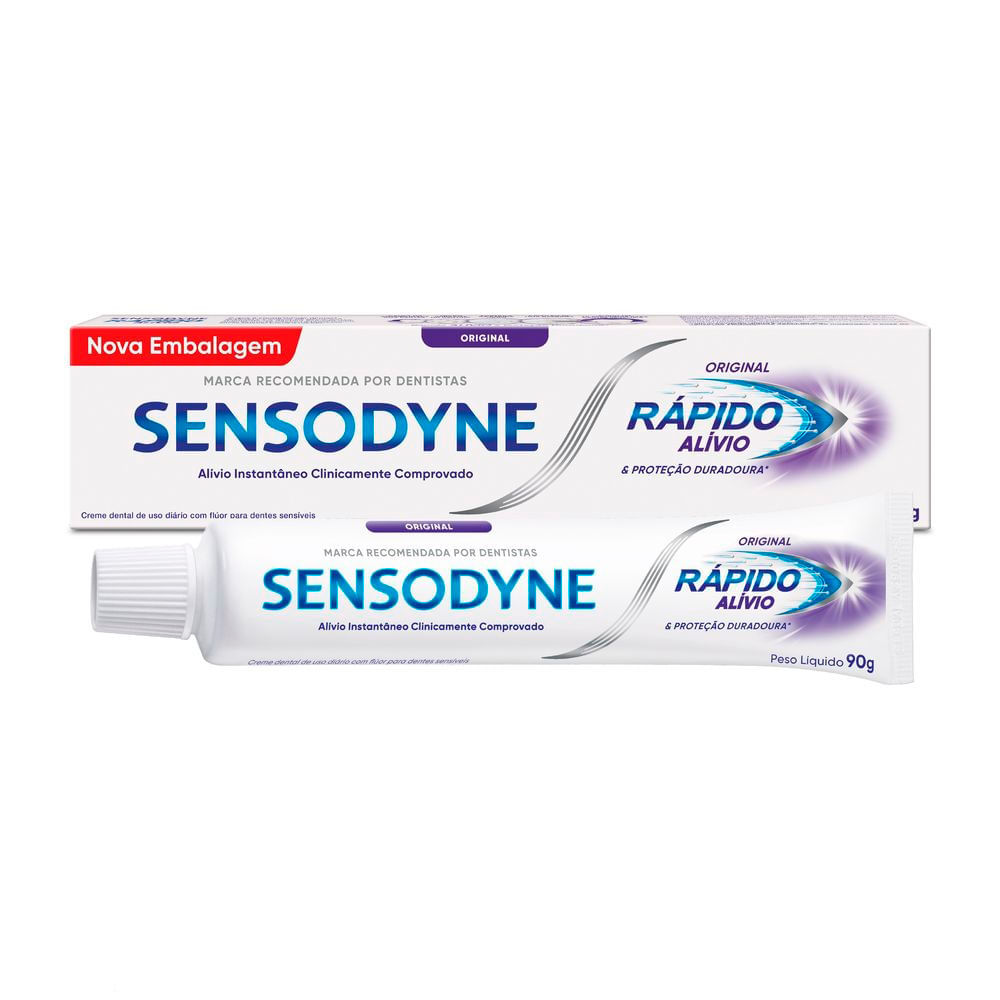 Creme Dental Sensodyne Rápido Alívio para Dentes Sensíveis 90g em Oferta na Shopee