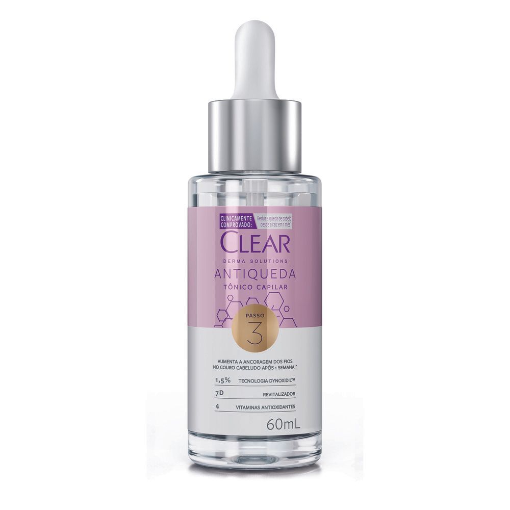Tônico Clear Derma Solutions Antiqueda 60ml em Oferta na Shopee