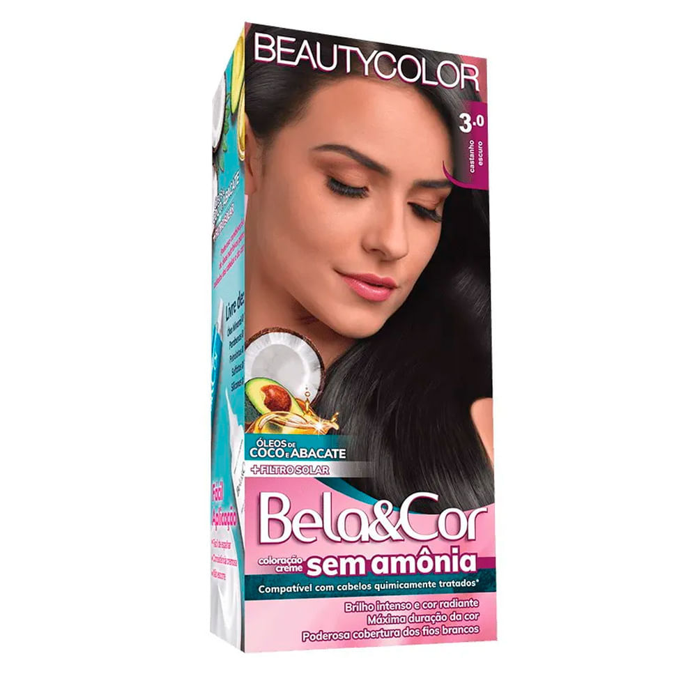 Tintura Bela e Cor Sem Amônia 3.0 Castanho Escuro em Oferta na Shopee