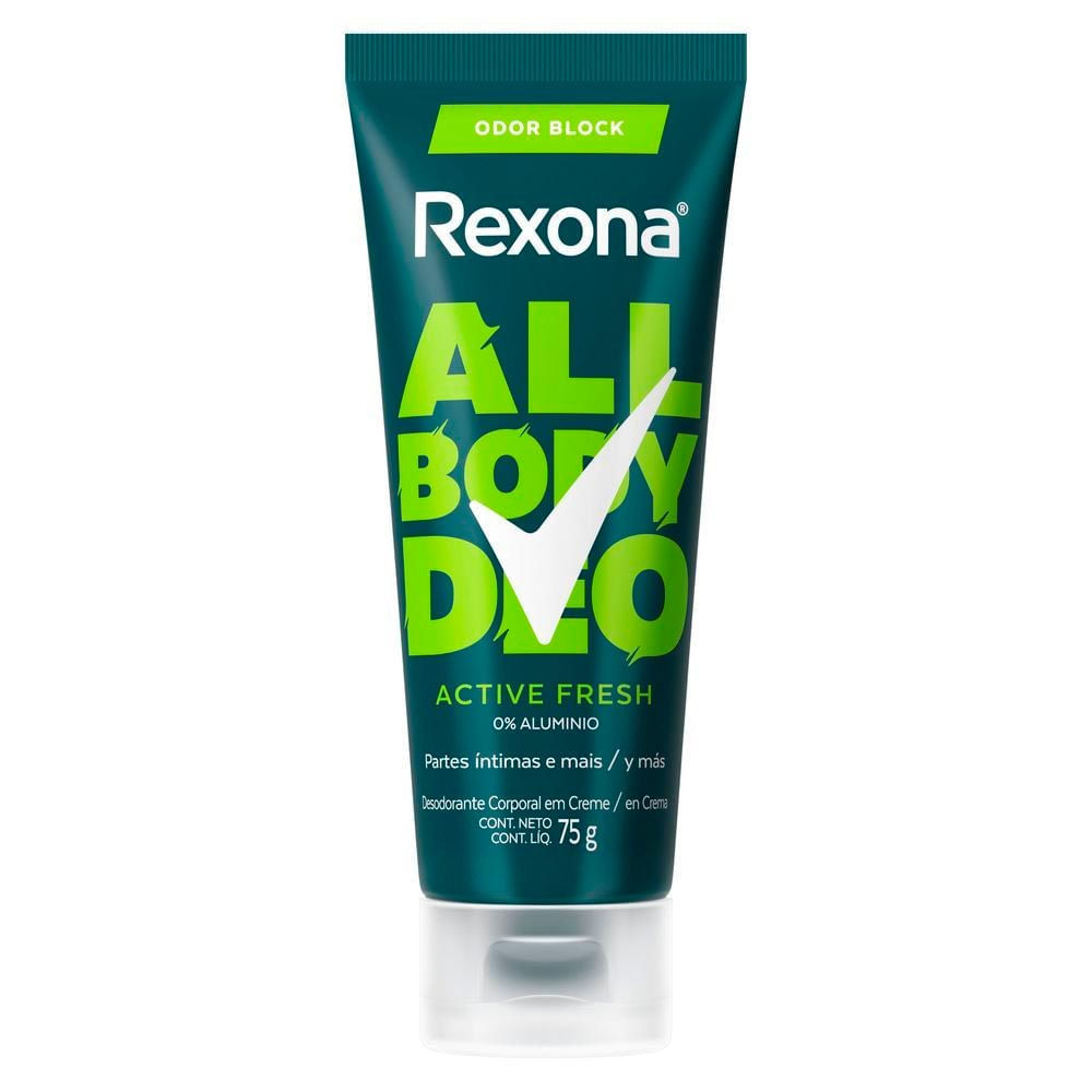 Desodorante Rexona Corporal All Body Deo Active Fresh Creme 75g em Oferta na Shopee