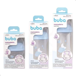 Kit 3 Mamadeiras Anticólica Buba Easy Flow 120ml, 270ml e 330ml