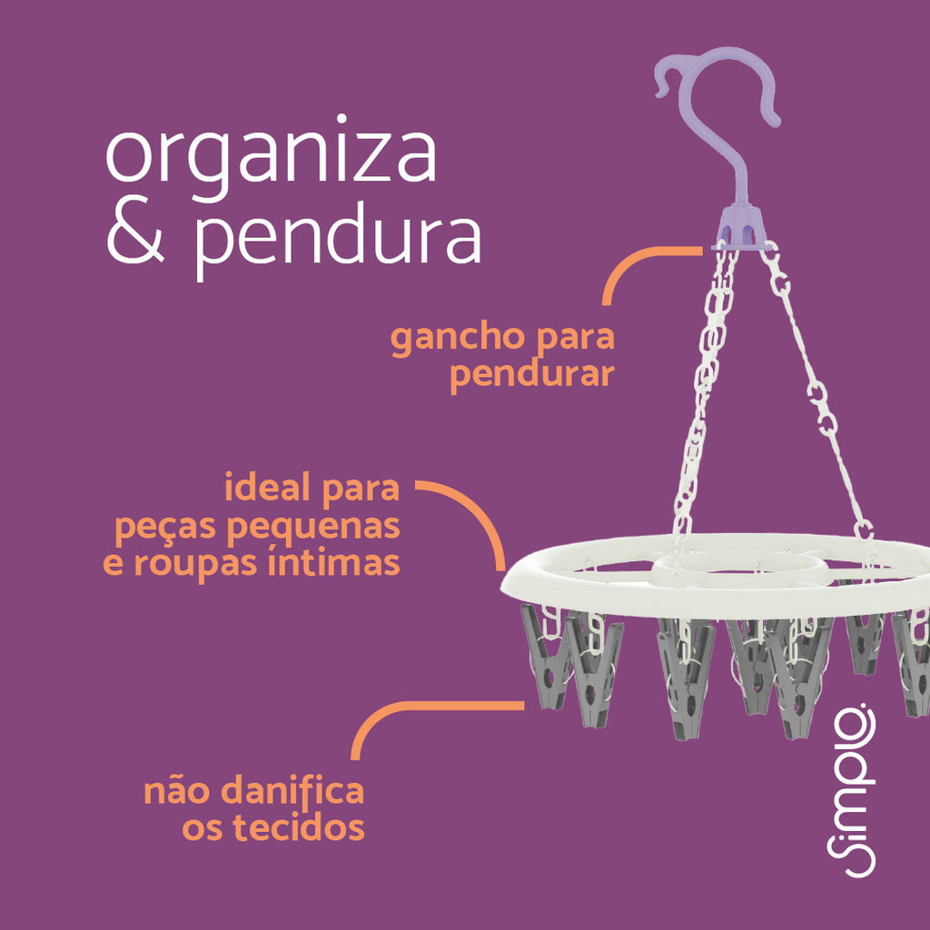 Mini Varal com 16 Prendedores de Plástico - Simplo · foto 2