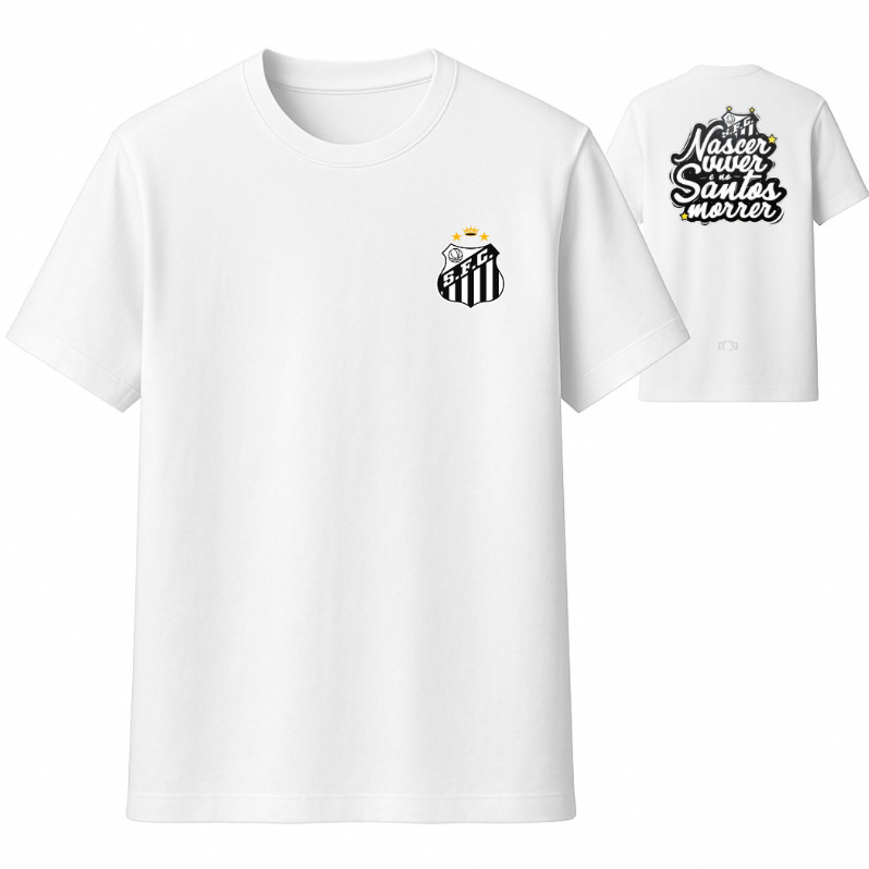 Camisa do Santos Feminina Confortável Camisa de Time Alvinegro Praiano Blusinha Esportiva Moda Feminina SFC