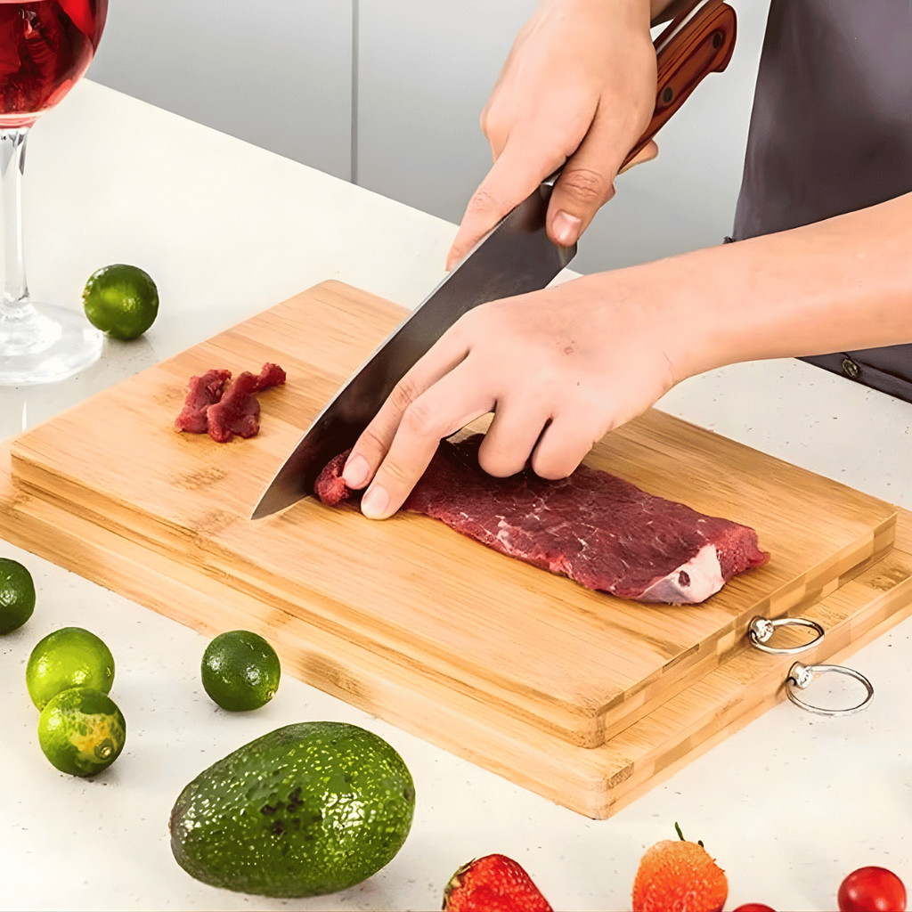 Tábua de Corte Bambu 28/32/38cm Churrasco - Clink / Carnes Vegetais / Cozinha Gourmet / Madeira