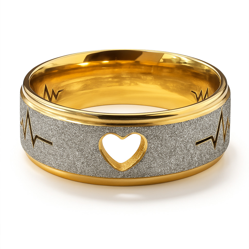 Aliança Ouro 18k 6mm Anatomico Brilho Coracao Batimento Luxo