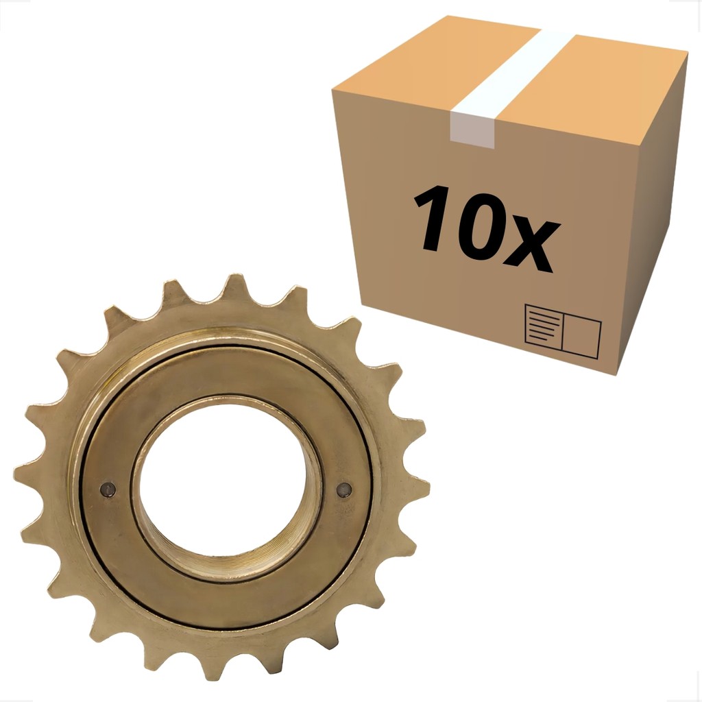 Kit 10 Catraca Roda Livre Coroa Esferada Dourada 20 Dentes Bicicleta Monark Tropical Caloi Atacado