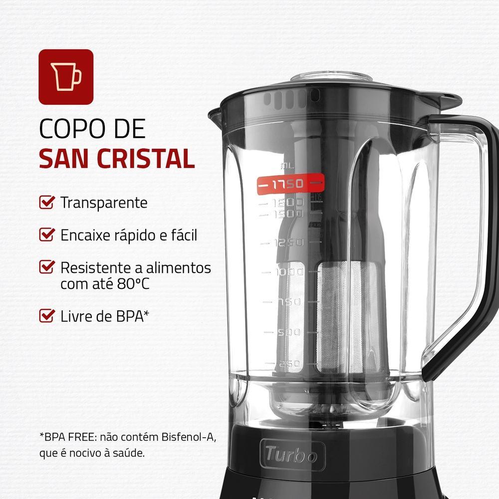 Liquidificador Turbo Full Mondial Preto 900W L-900 FB · foto 2