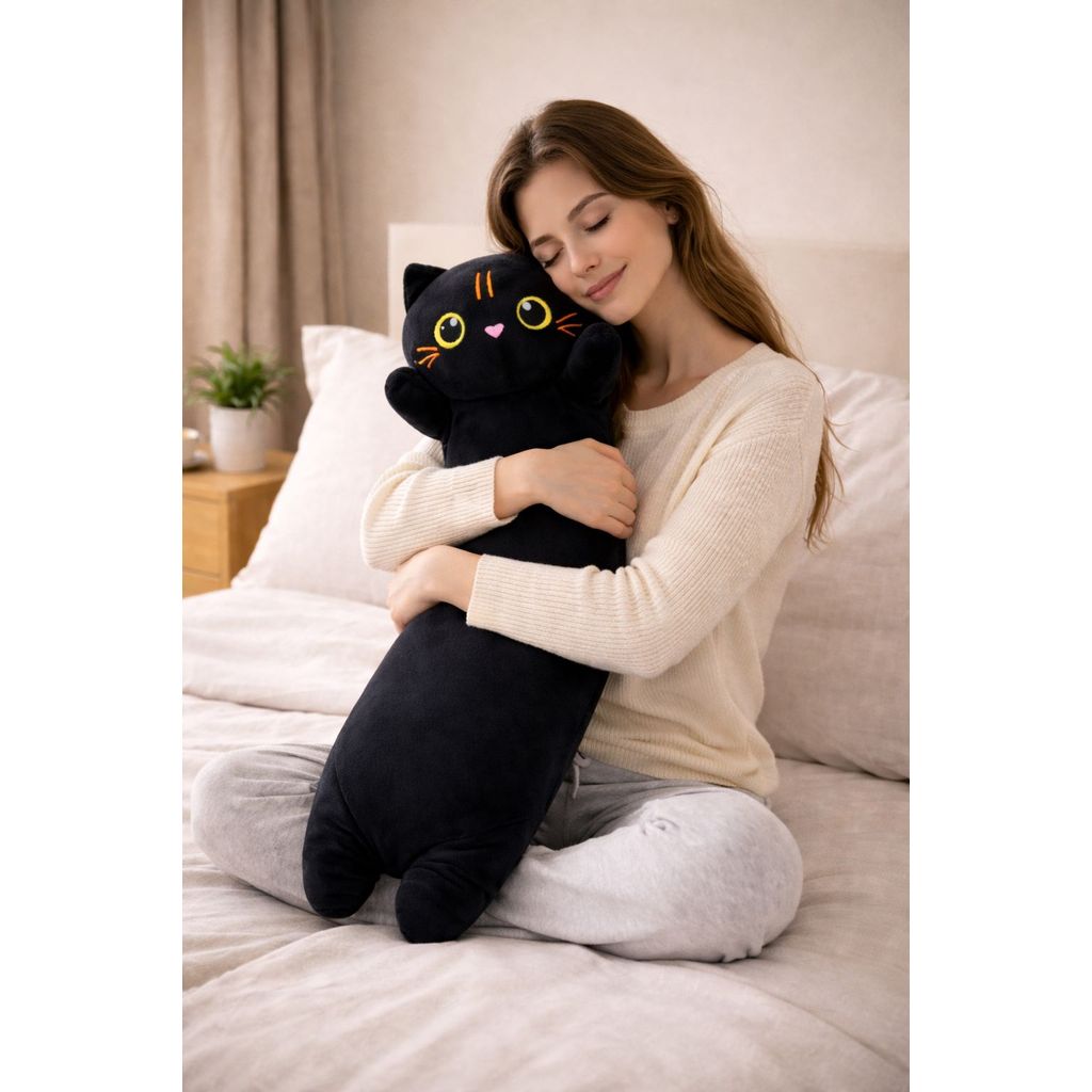 Almofada Abraço Pelúcia Gato Brinquedo Anti-Alérgico 75 Centímetros Xuxão Grande Envio Imediato em Oferta na Shopee