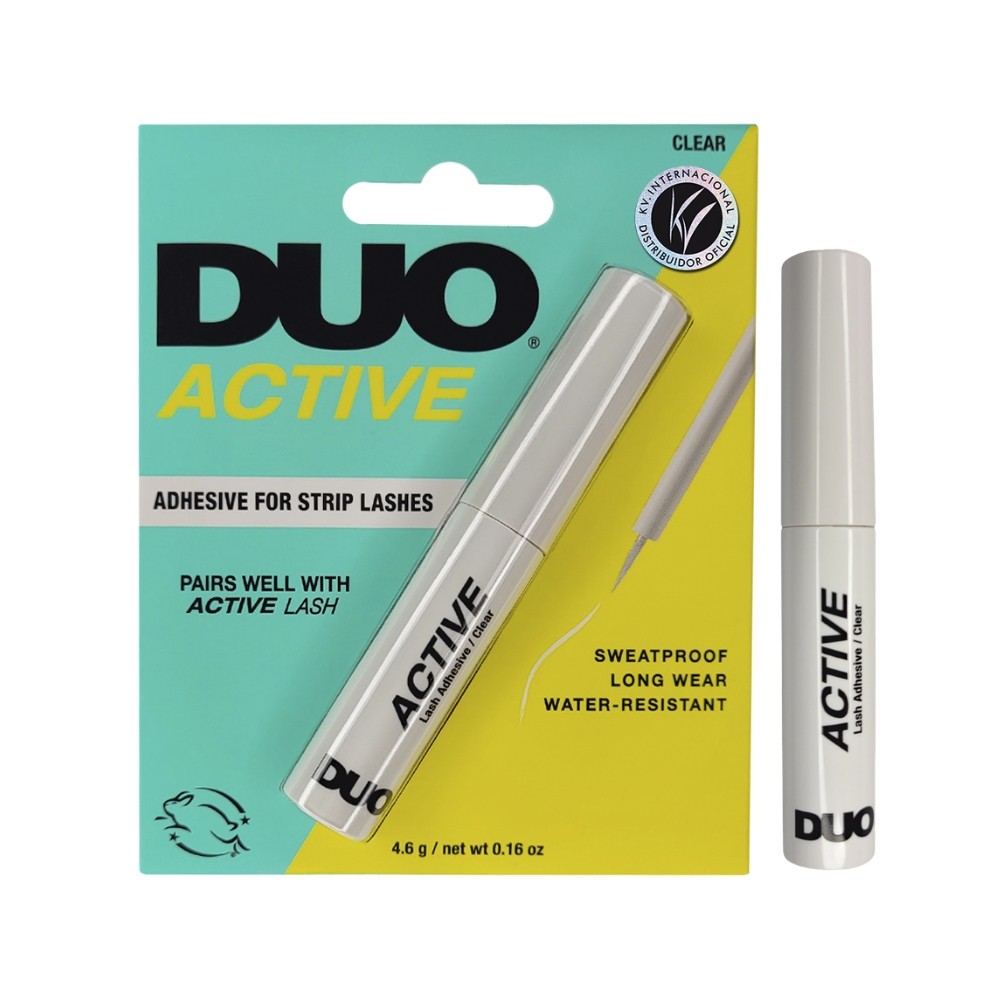 Cola Cílios Postiços Transparente Duo Active À Prova Dágua Fixação Extrema C/ Pincel Ultrafino