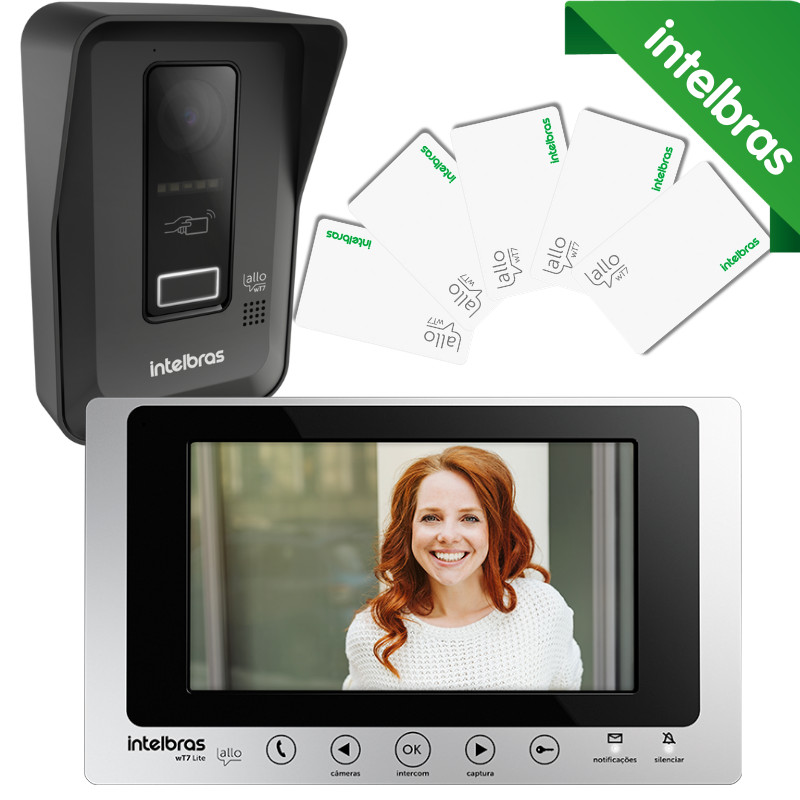 Vídeo Porteiro Interfone INTELBRAS Allo WT7 Lite Tag RFID Videoporteiro