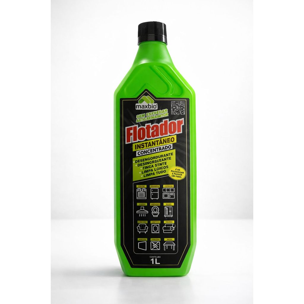 Flotador Instantâneo Concentrado Maxbio 1L ? Limpador Multiuso