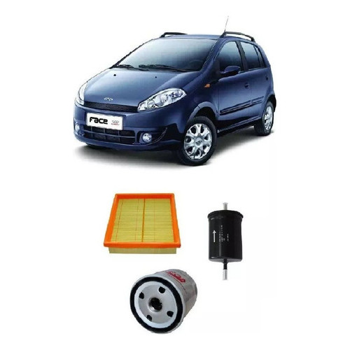 Kit Filtros Chery Face 1.3 2010 2011 2012 2013 2014 Wega