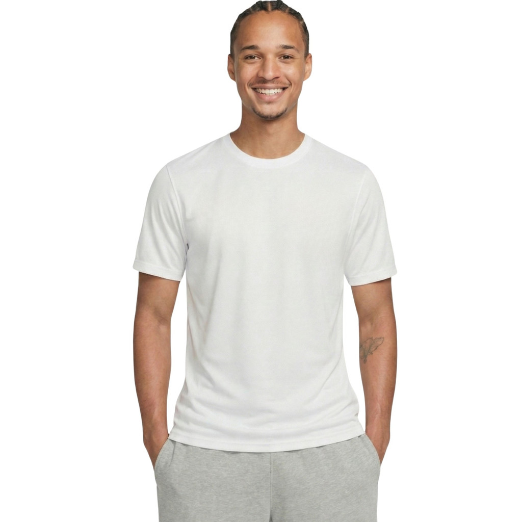 Camiseta Masculina Branca Academia Esporte Leve Respirável Poliéster