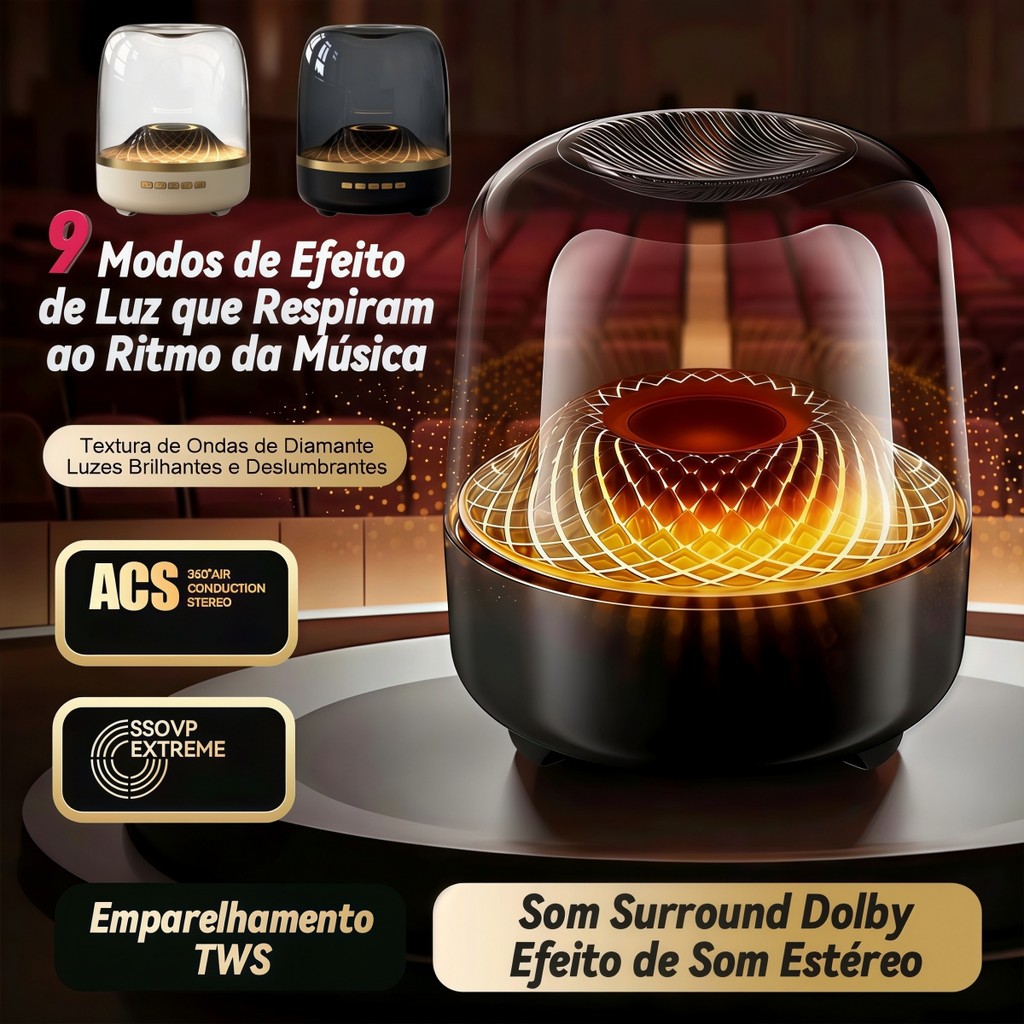 Mini Caixa de Som Bluetooth RGB Sem Fio, Leve e Prática, Som Potente para Casa e Viagem