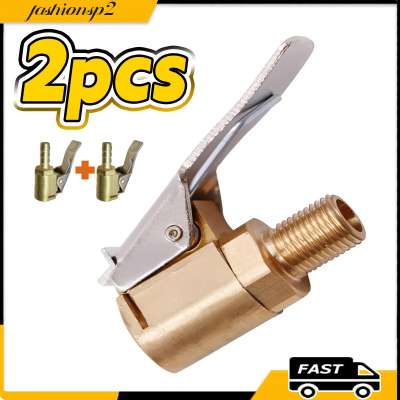 Kit 2 Bicos Com Presilha Para Encher Pneus Automotivo Carro Moto Calibrador Borracheiro Eletronico