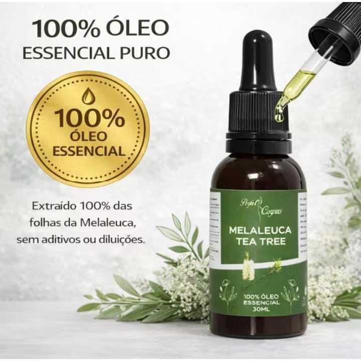 Óleo de Melaleuca Tea Tree 100% Puro 30ml Óleo Essencial Natural para Pele Cabelo Aromaterapia