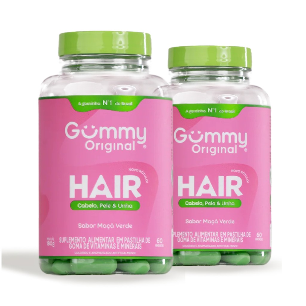 kit 2 Gummy Hair Vitamin Original Maçã-Verde 60 Gomas