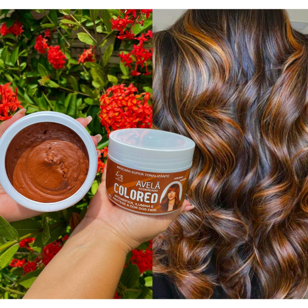 Máscara Tonalizante Avelã Morena Acobreado Chocolate 300g Sem Amônia Intensificador de Cor