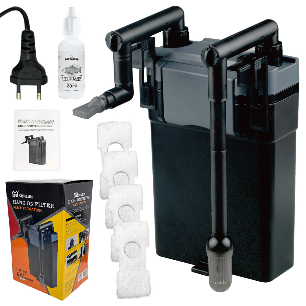 filtro Hang On Canister SunSun HBL-802 110V 500l/h + Anticloro Brinde em Oferta na Shopee
