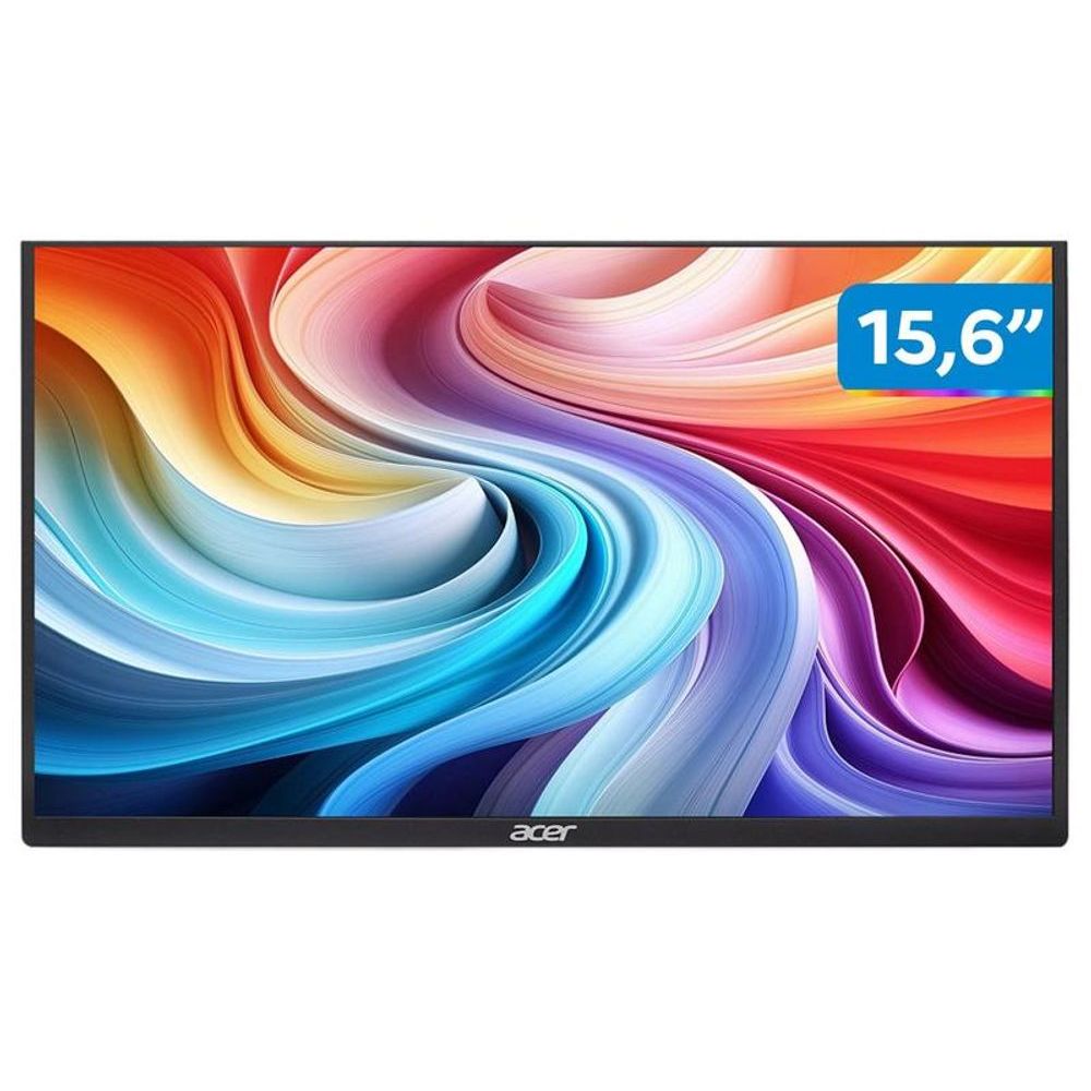 Monitor Acer Portátil 15.6” PM161Q JBm, LED IPS 60 Hz, Adaptive Sync em Oferta na Shopee