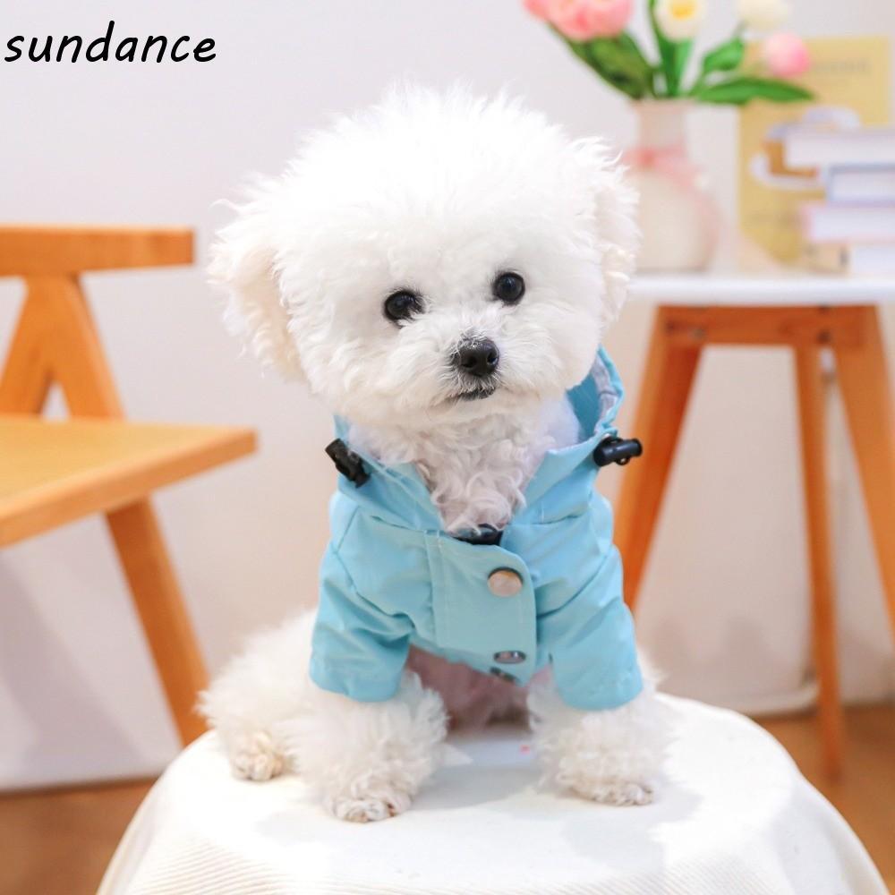 Capa De Chuva Com Capuz Para Cachorro SUNDANCE , Ajustável Zíper , Roupas Impermeáveis Cães , Jaqueta À Prova De Vento