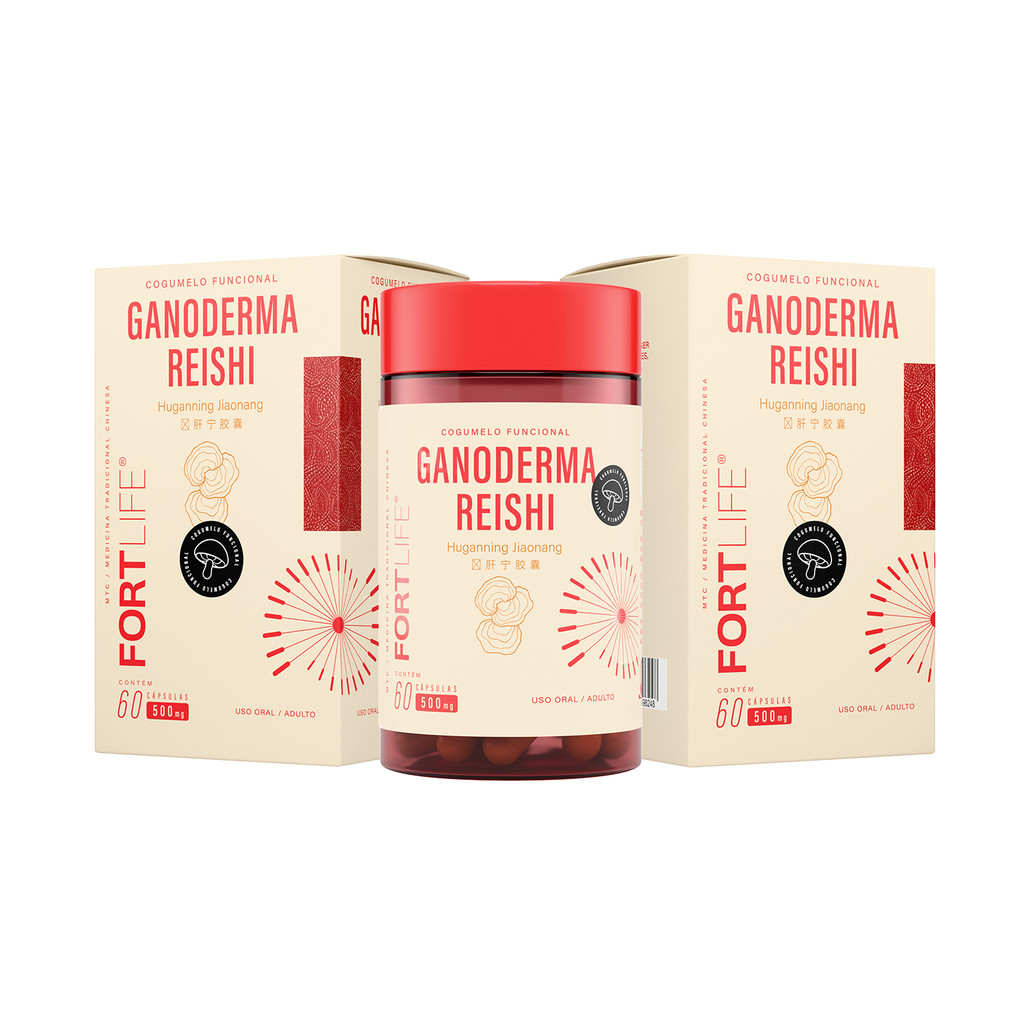Kit 2 Und Ganoderma Reishi Cogumelo Funcional 500mg 60 Cápsulas FortLife