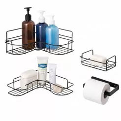 Kit Banheiro Multiuso Suporte Shampoo Box Sem Furar Fácil de Fixar