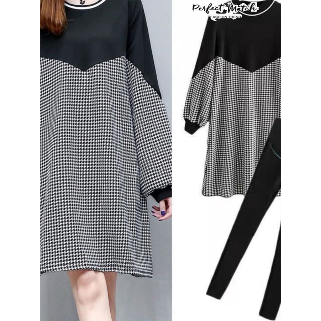 Roupa de maternidade primavera outono terno versão coreana moda estilo ocidental Houndstooth tamanho médio mãe grávida c