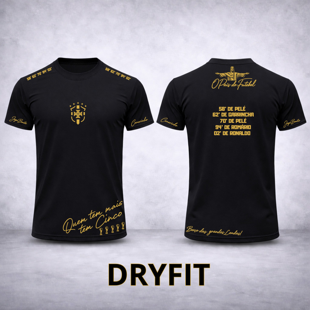 Camiseta DRYFIT Brasileira "País do Futebol" Seleção Copa do mundo 2026