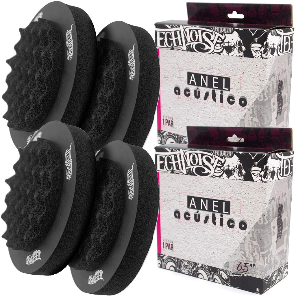 KIT - 2x ANEL ACUSTICO - TECHNOISE - COM ESPUMA ADESIVA - 6.5" - 45G/CM3 - (CAIXA COM 1 PAR)