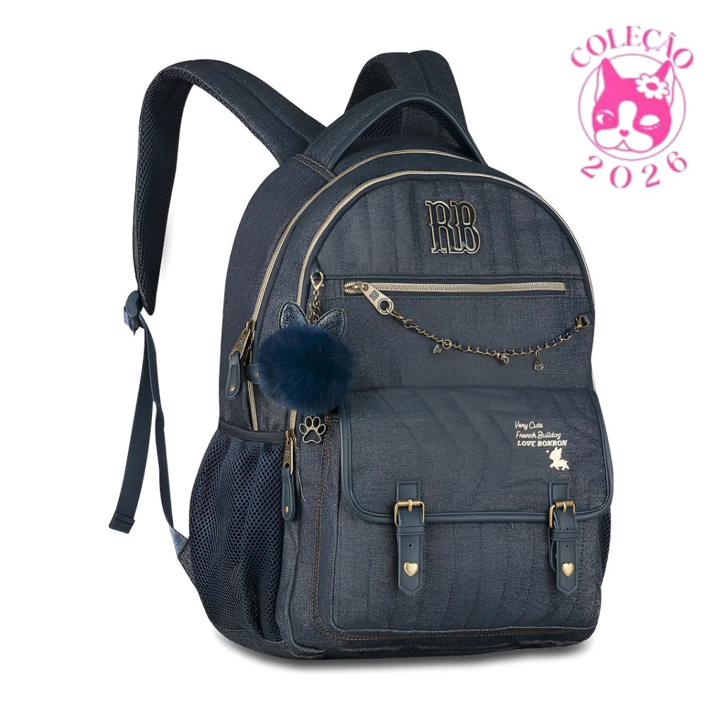 Mochila de Costas Rebecca Bonbon Jeans Denim Vintage - Clio Style em Oferta na Shopee