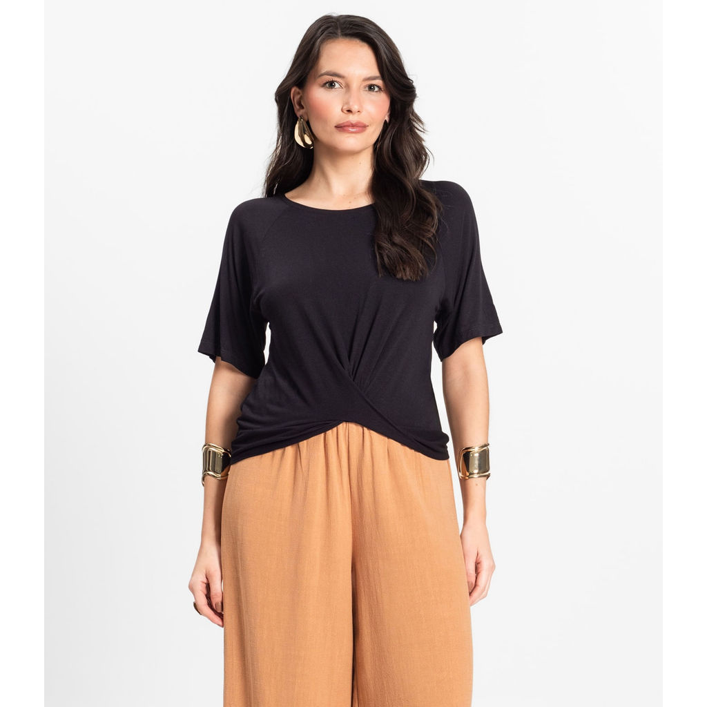 Blusa Feminina Lisa Infinita Cor Preto