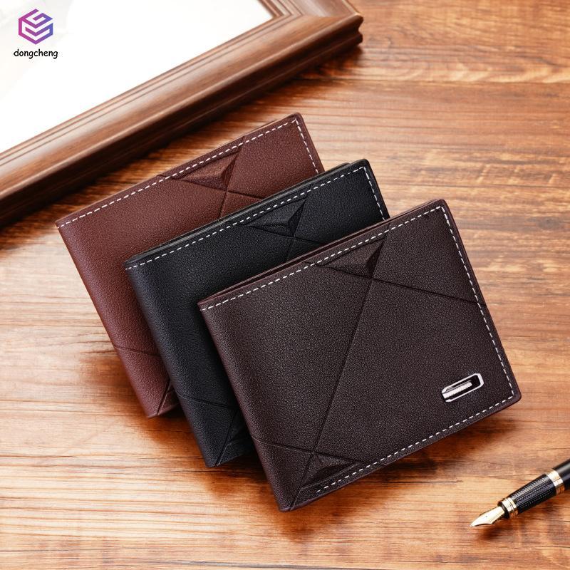 Carteira Impermeável De Couro PU Leve E Fina-Porta-Cartões Masculino Casual Para Uso Diário