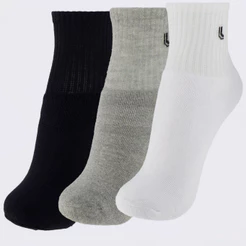 Kit Meia Lupo AM Sport Cano Médio 3 Pares Branca Preta e Cinza