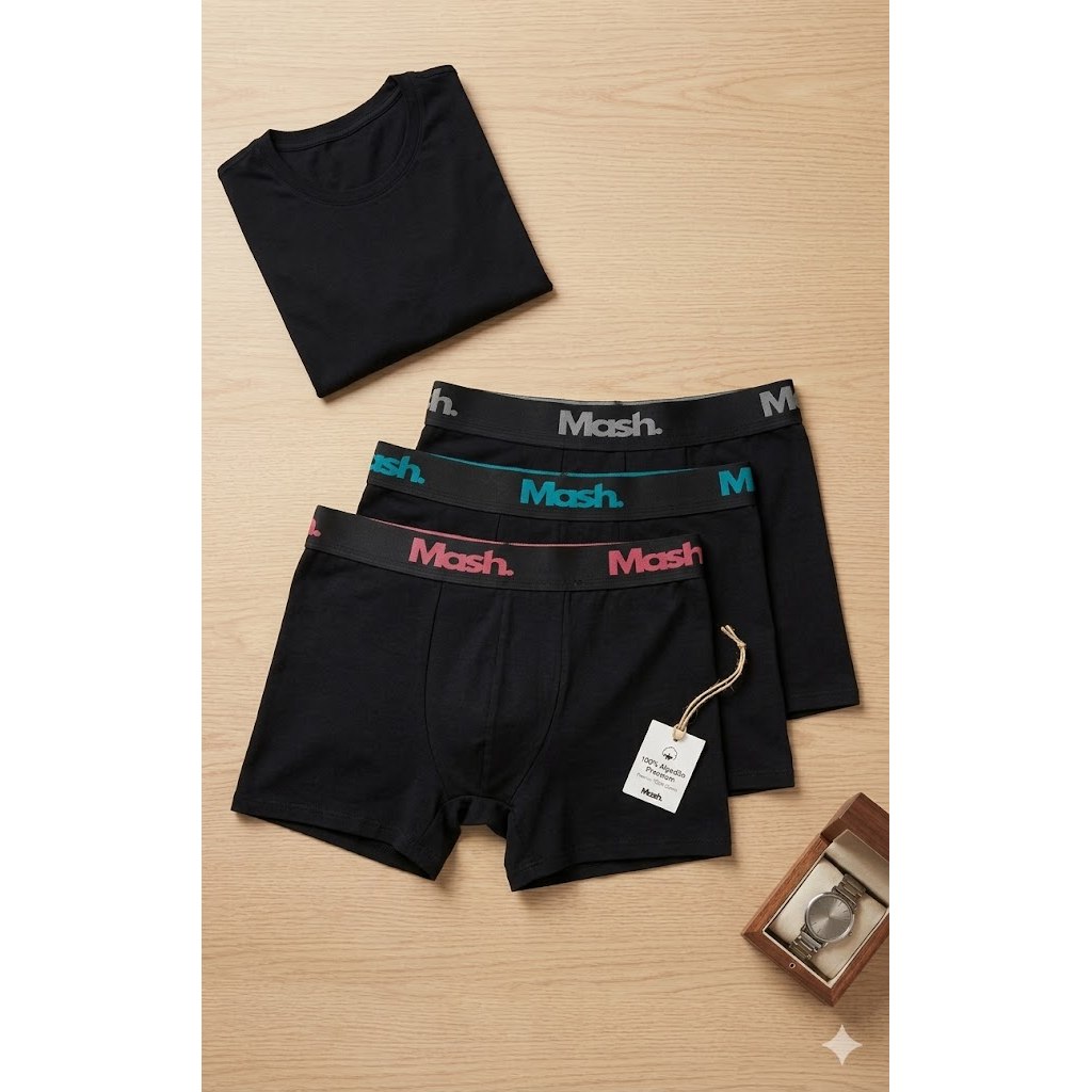 Kit 3 Cuecas Boxer Mash Masculina Algodão Premium Cores Sortidas Original