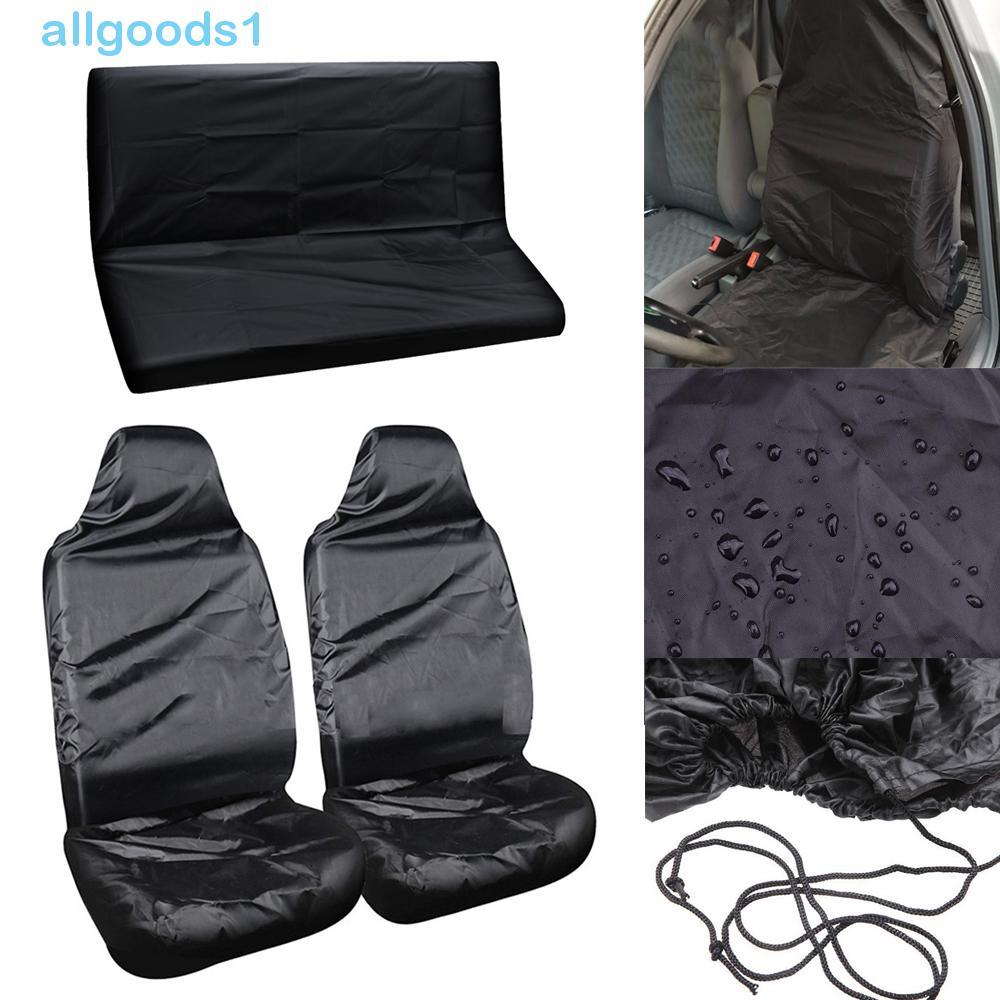 ALLGOODS Capa De Assento De Carro Dianteira/Traseira Decoração Preta À Prova De Poeira Conjunto Completo De Capas