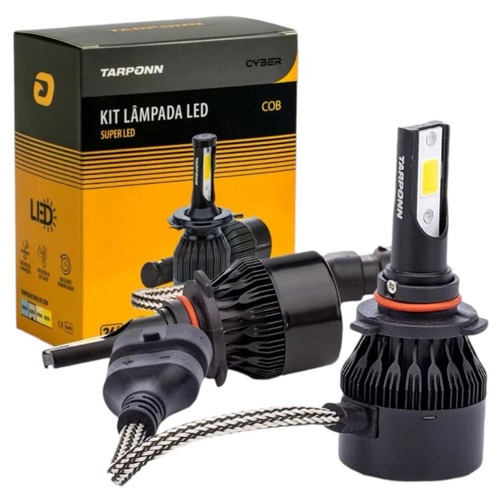 Par Lâmpadas Led 36w 3200LM 6000K Super Branca Tarpon Cyber para Farol Automotivo