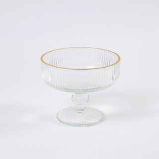 Jogo de 6 Taças para Sobremesa La Vittra com Borda Dourada em Oferta na Shopee