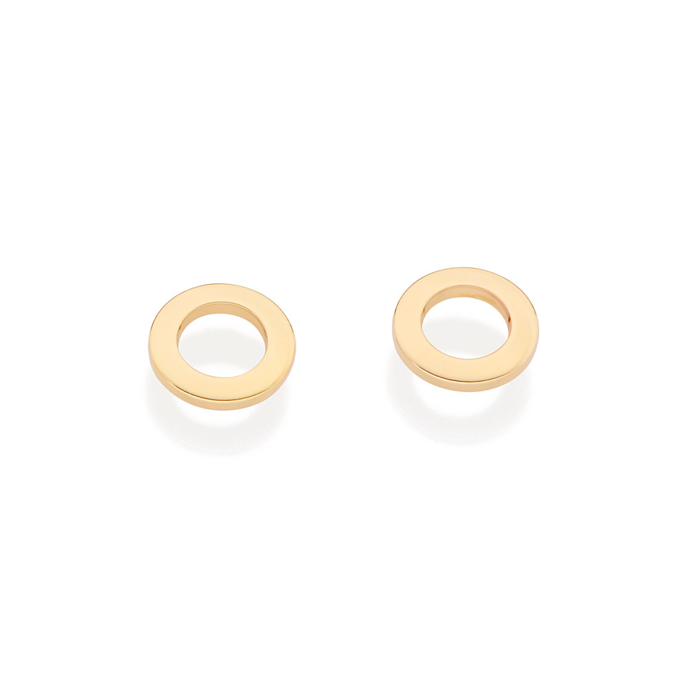 Imagem BRINCO CÍRCULO VAZADO BANHADO A OURO 18K