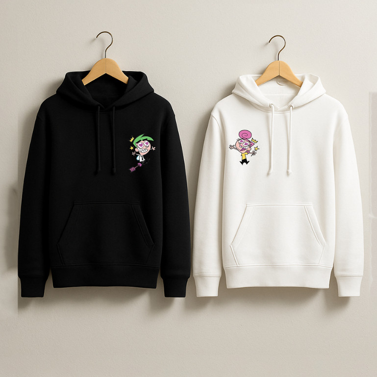 Kit 2 Blusa de Frio Cosmo Casal Moletom Canguru Com Capuz Vintage Envio Imediato