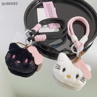[ljc] Cordão Para Celular Com Dois Fios De Pelúcia Hello Kitty Pingente De Pulso Curto Anti Perda Alça Universal Capa De em Oferta na Shopee