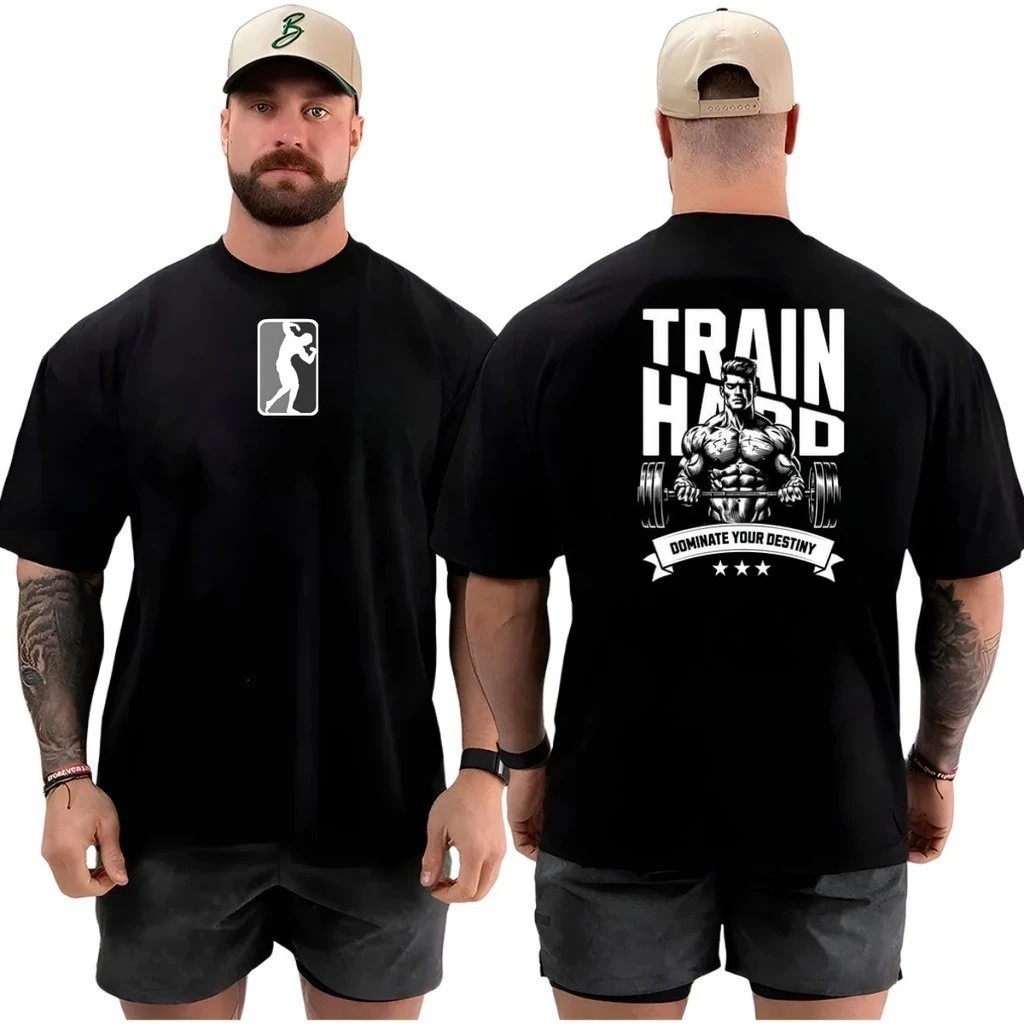Camiseta Masculina Academia Dominate You Lançamento 100% algodão Unissex Plus Size Oversized Premium - Estampaê