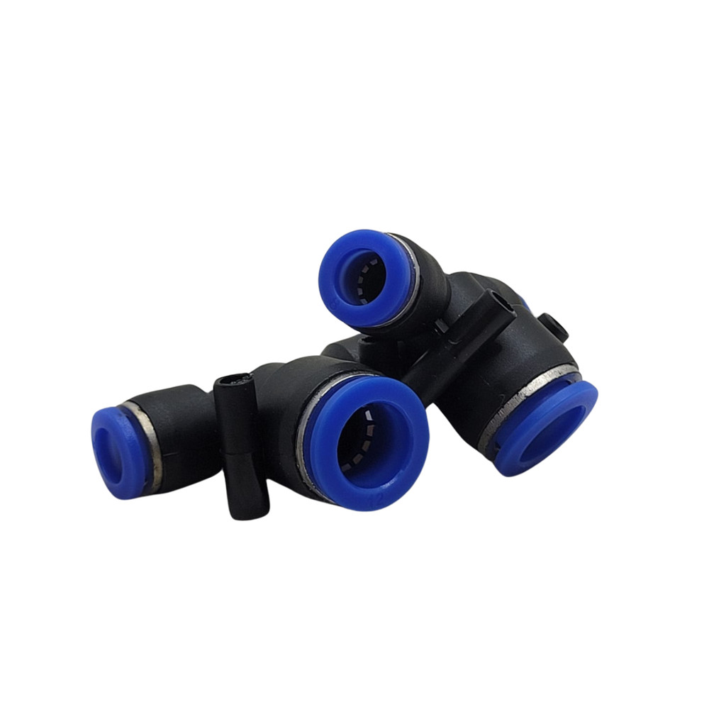 Conexão Pneumática União T 8mm Com Redução Lateral 12mm 4PÇS